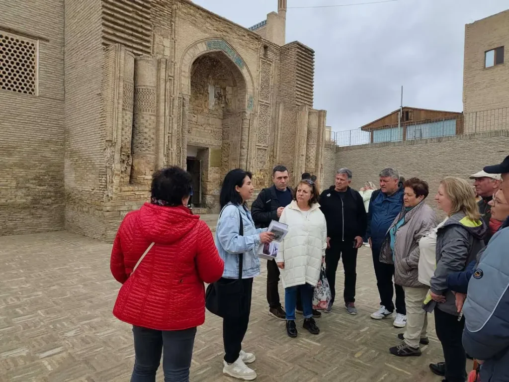 Group tour photo at Chor Bakr necropolis, Bukhara